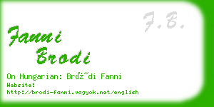 fanni brodi business card